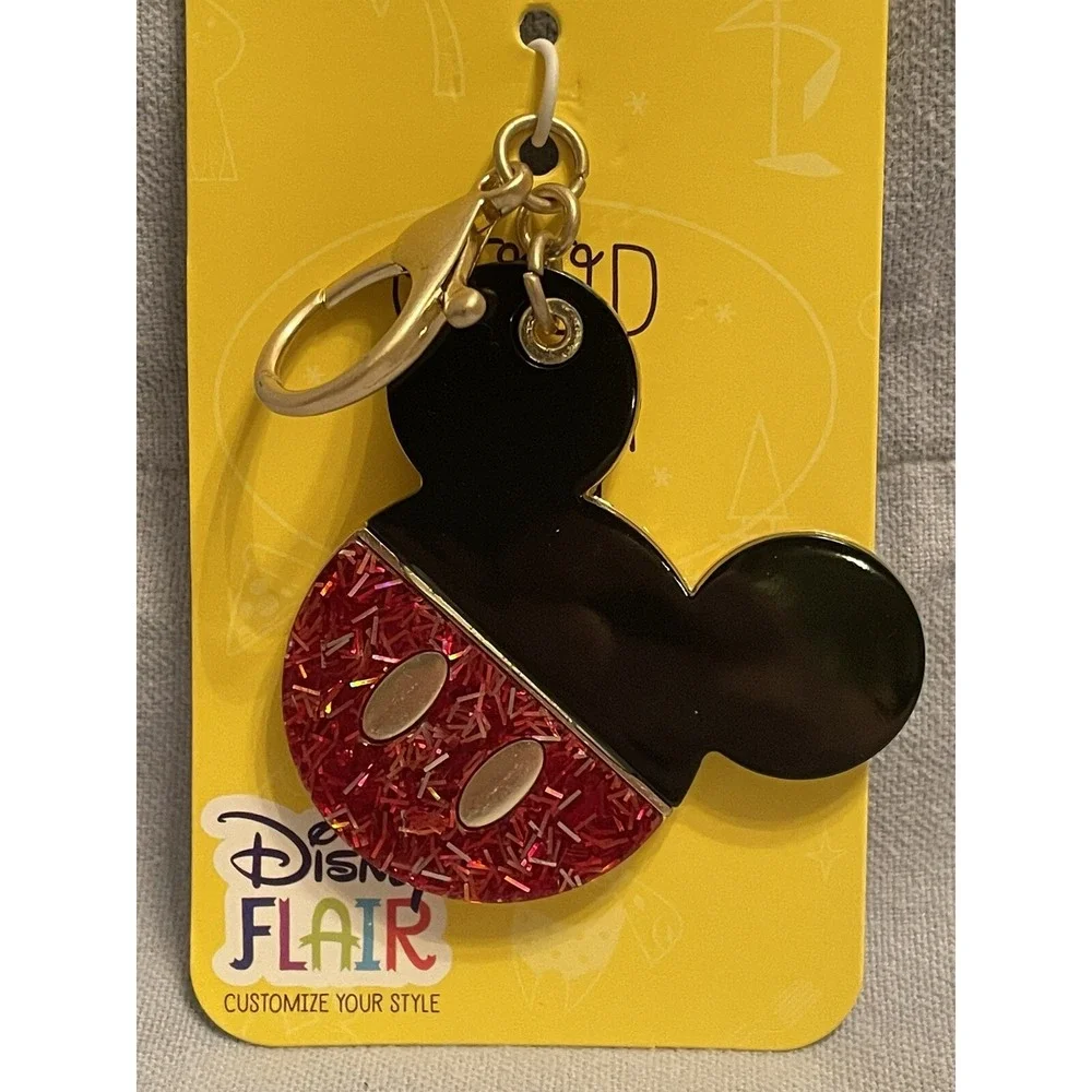 NEW Walt Disney Flair‎ Mickey Mouse Ears Keychain Bag Charm Good Flair Day